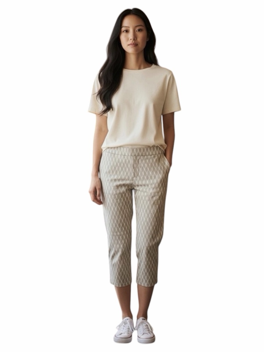 Intro Love the Fit Women's Stretch Sheri Capris Cropped Pants Size 16